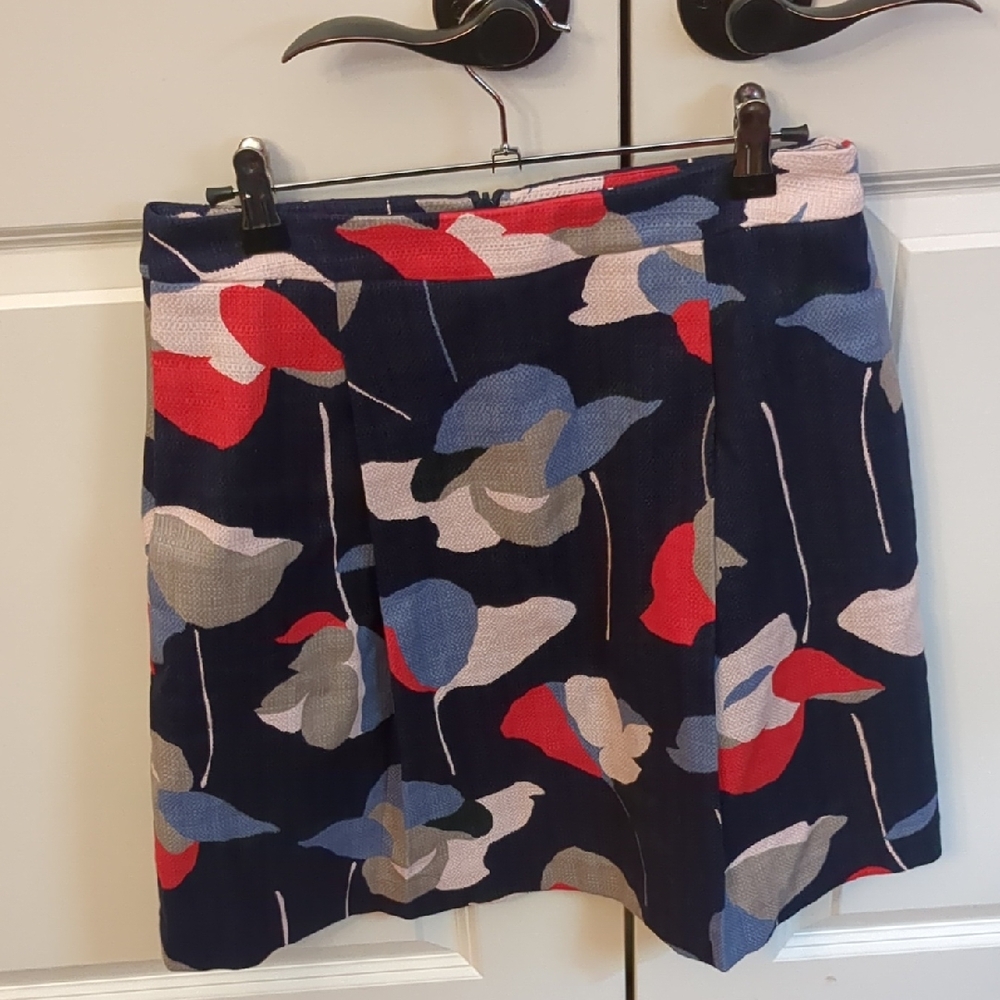 Boden Navy Floral Mini Skirt